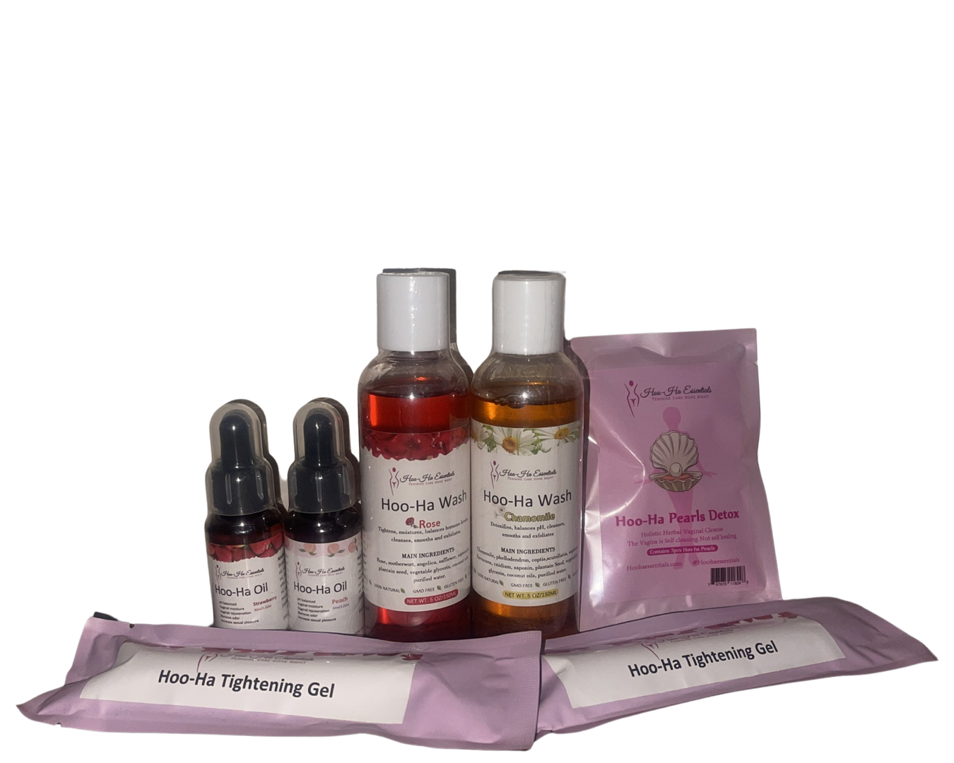 Luxury Yoni Care Bundle: Wash, Oil, Pearls, and Tighten Gel for Optimal Vaginal Health - HooHaEssentials